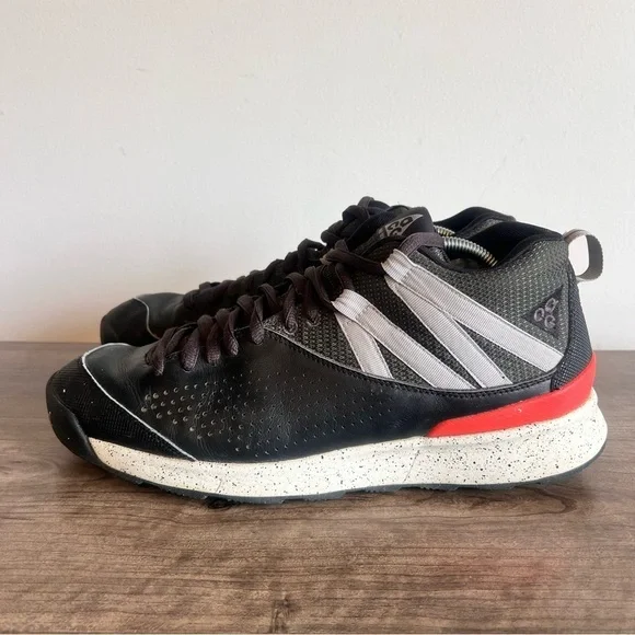 Nike Okwahn II ACG Wolf Grey Quickstrike Black Red Men's Shoe Size 12 #813